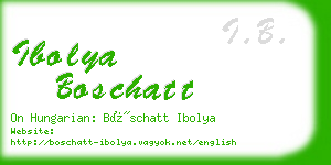 ibolya boschatt business card